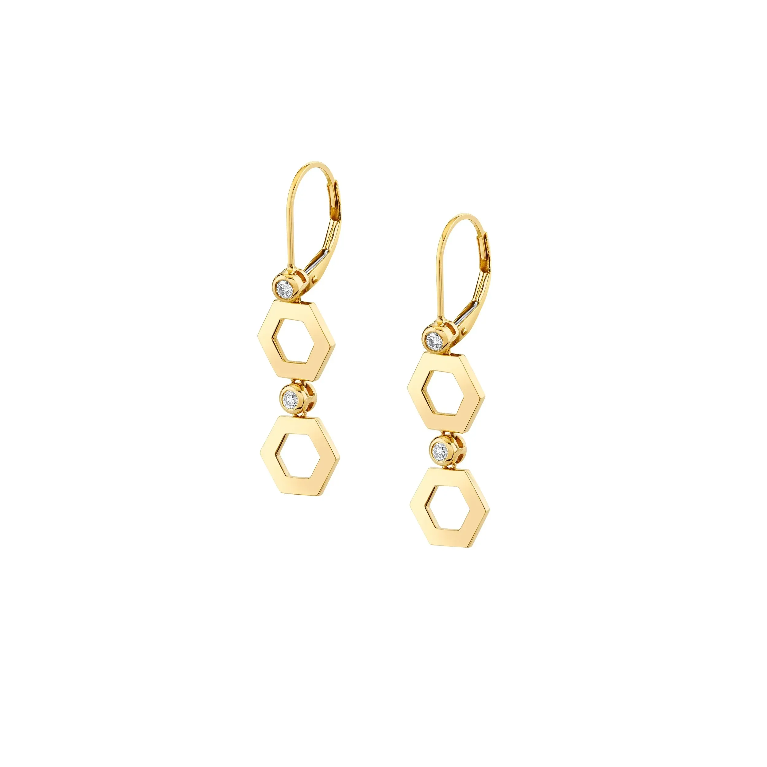 0.14ctw Diamond Hex Short Infinity Earrings
