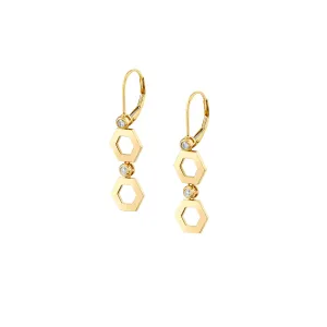 0.14ctw Diamond Hex Short Infinity Earrings