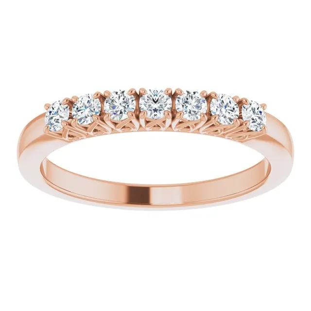 0.30 ct. Round Diamond Wedding Band Seven Stone Anniversary Ring