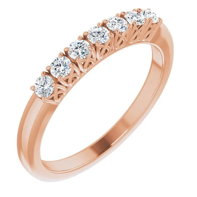 0.30 ct. Round Diamond Wedding Band Seven Stone Anniversary Ring