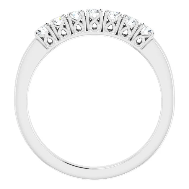 0.30 ct. Round Diamond Wedding Band Seven Stone Anniversary Ring