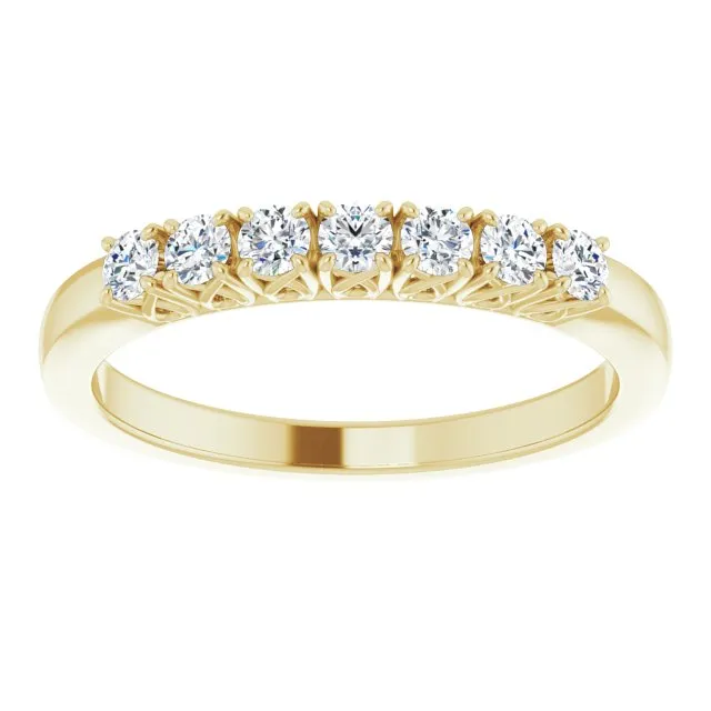 0.30 ct. Round Diamond Wedding Band Seven Stone Anniversary Ring
