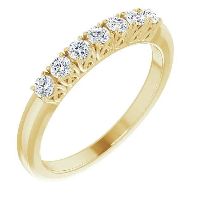 0.30 ct. Round Diamond Wedding Band Seven Stone Anniversary Ring