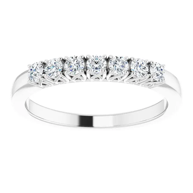 0.30 ct. Round Diamond Wedding Band Seven Stone Anniversary Ring