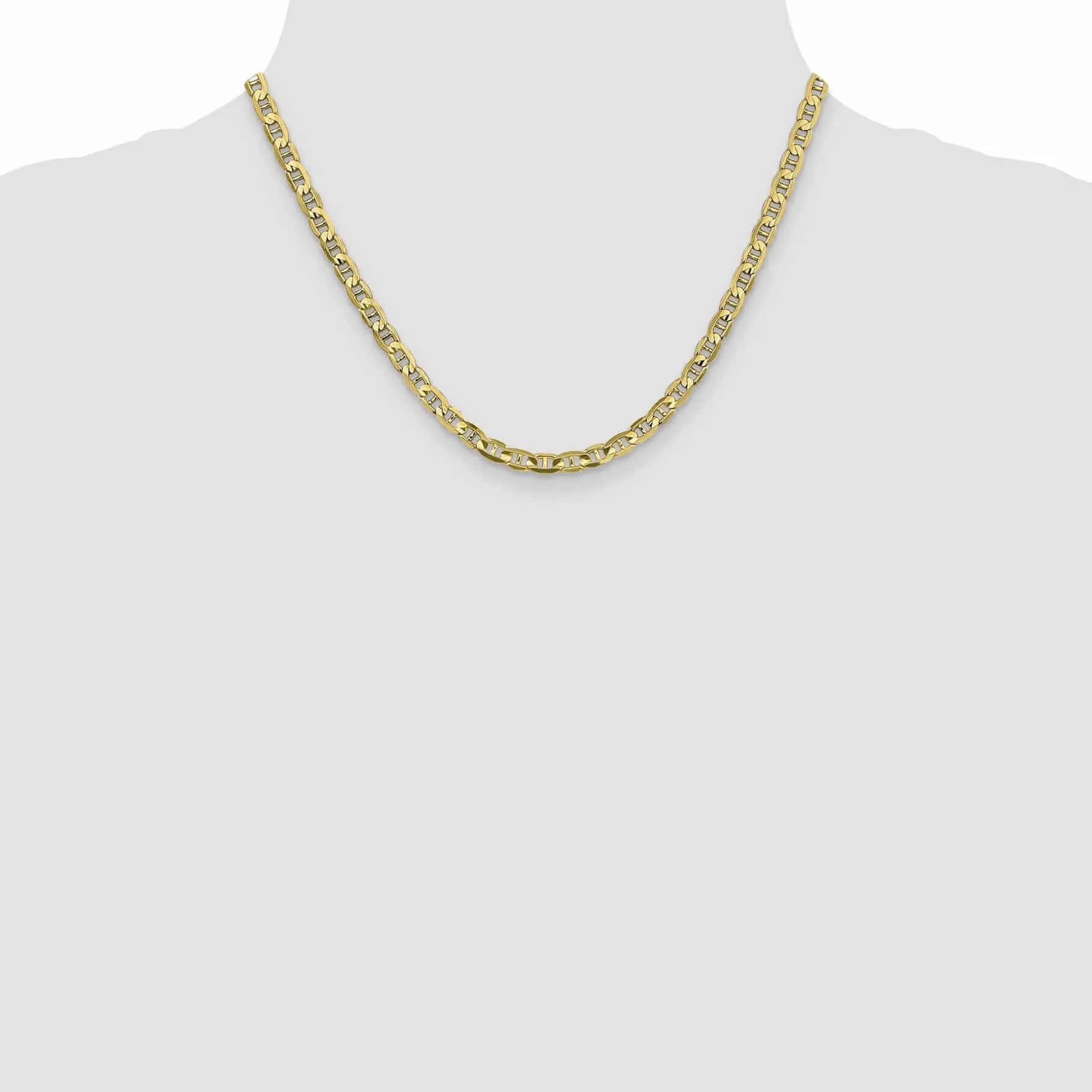 10k Yellow Gold 4.5mm Concave Anchor Chain