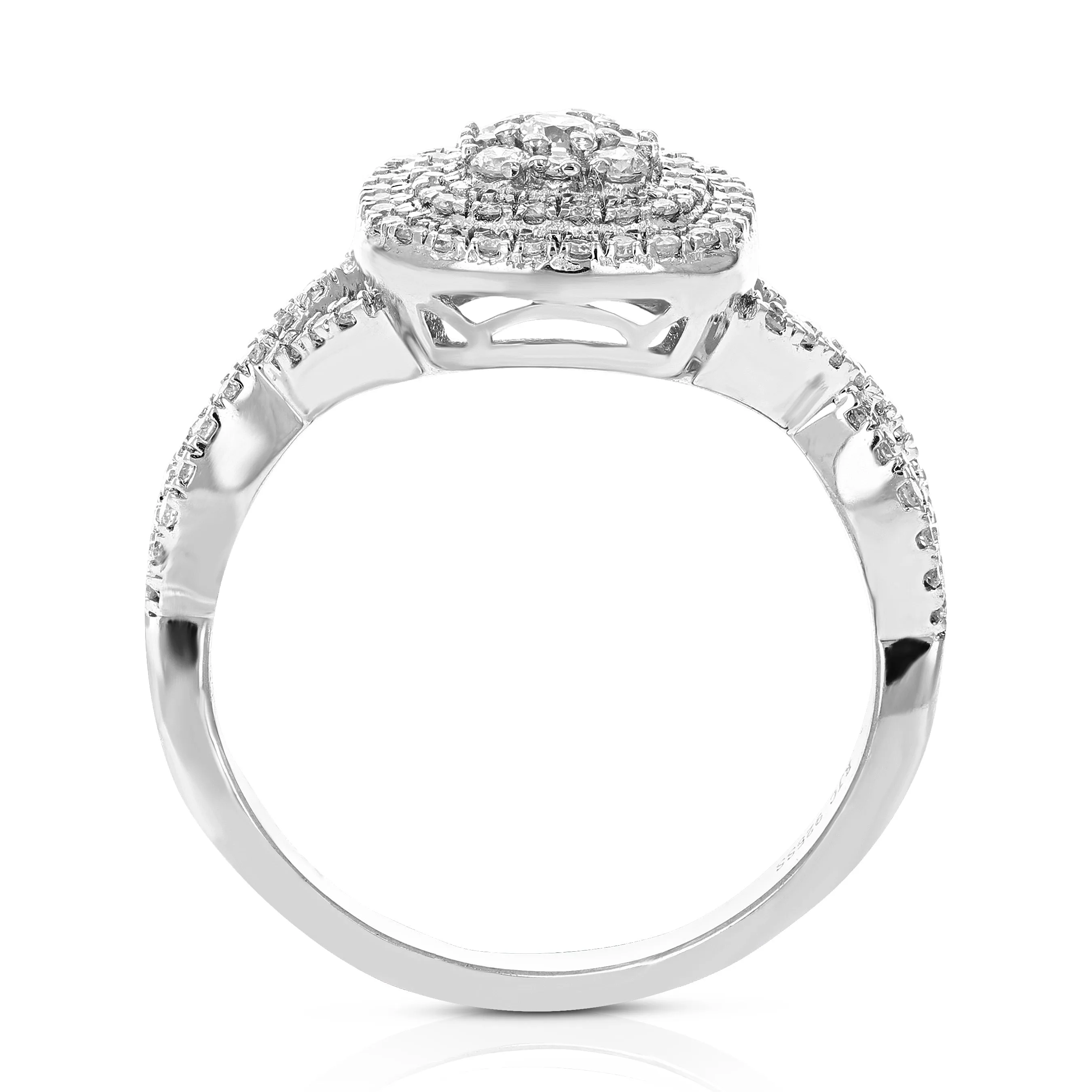 1/2 cttw Lab Grown Diamond Engagement Cushion Ring Sterling Silver