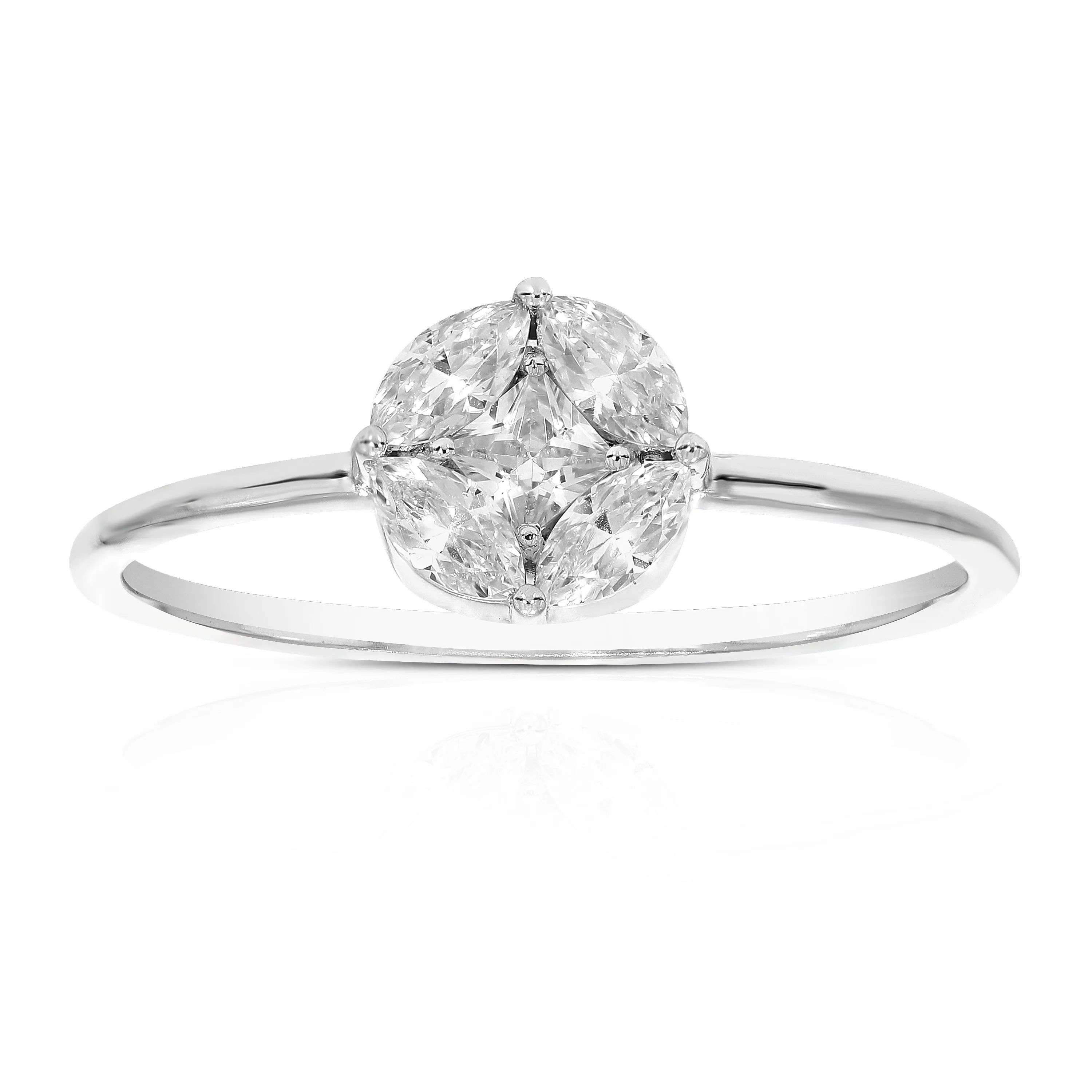 1/2 cttw Lab Grown Diamond Engagement Ring in Silver