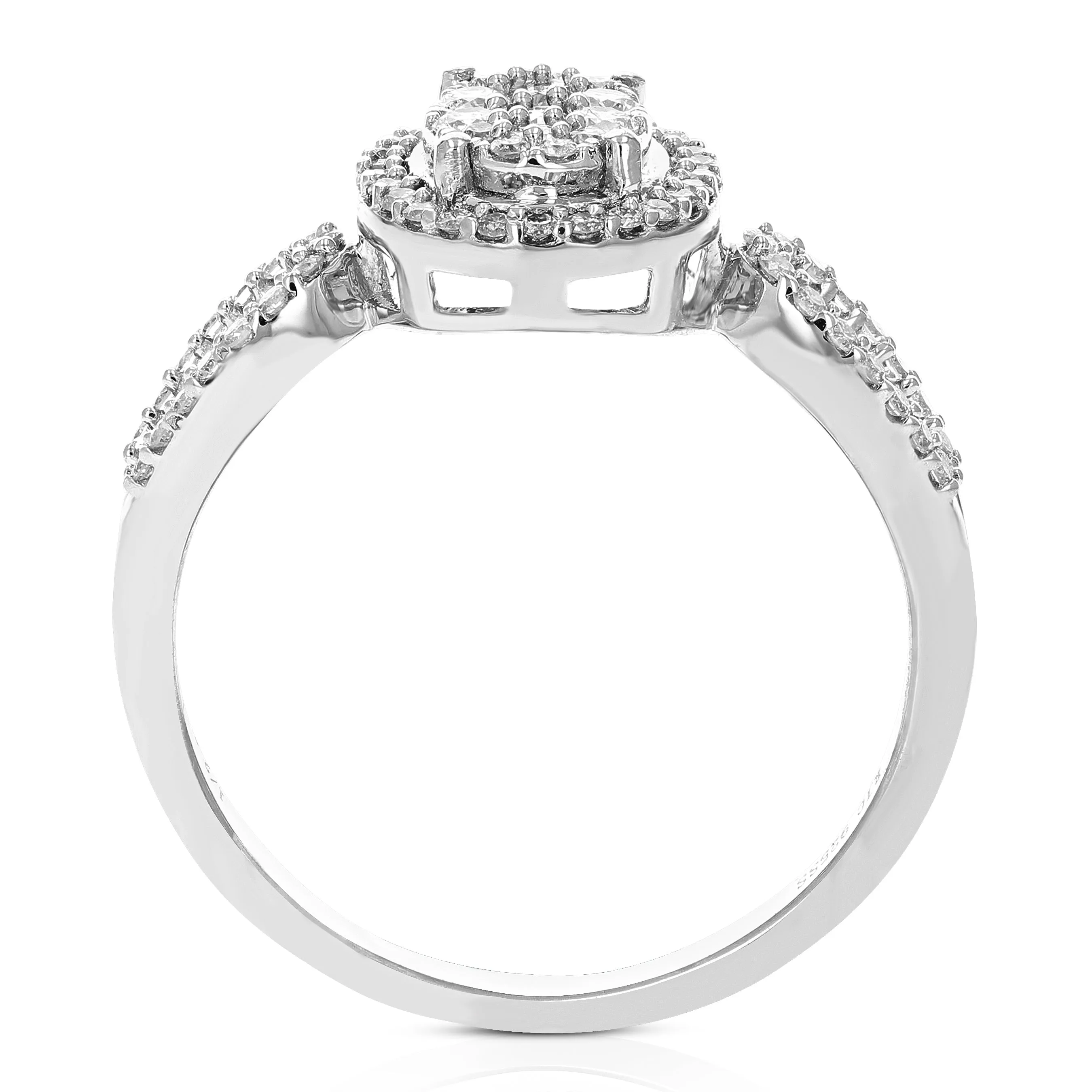 1/2 cttw Lab Grown Diamond Oval Engagement Rings Sterling Silver