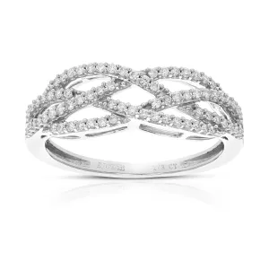 1/3 cttw Lab Grown Diamond Twisted Wedding Band Sterling Silver