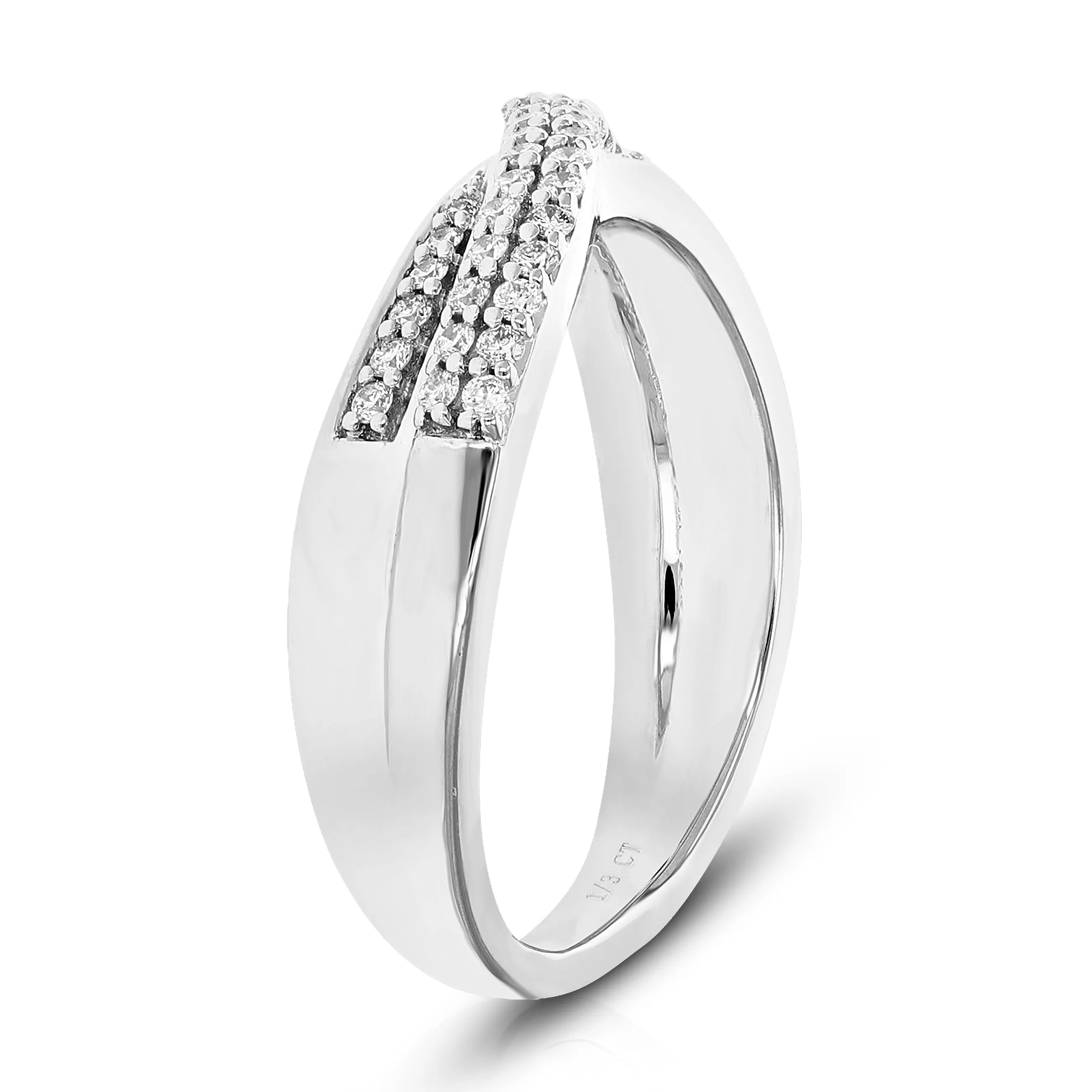 1/3 cttw Lab Grown Diamond Wave Wedding Band Sterling Silver