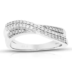 1/3 cttw Lab Grown Diamond Wave Wedding Band Sterling Silver