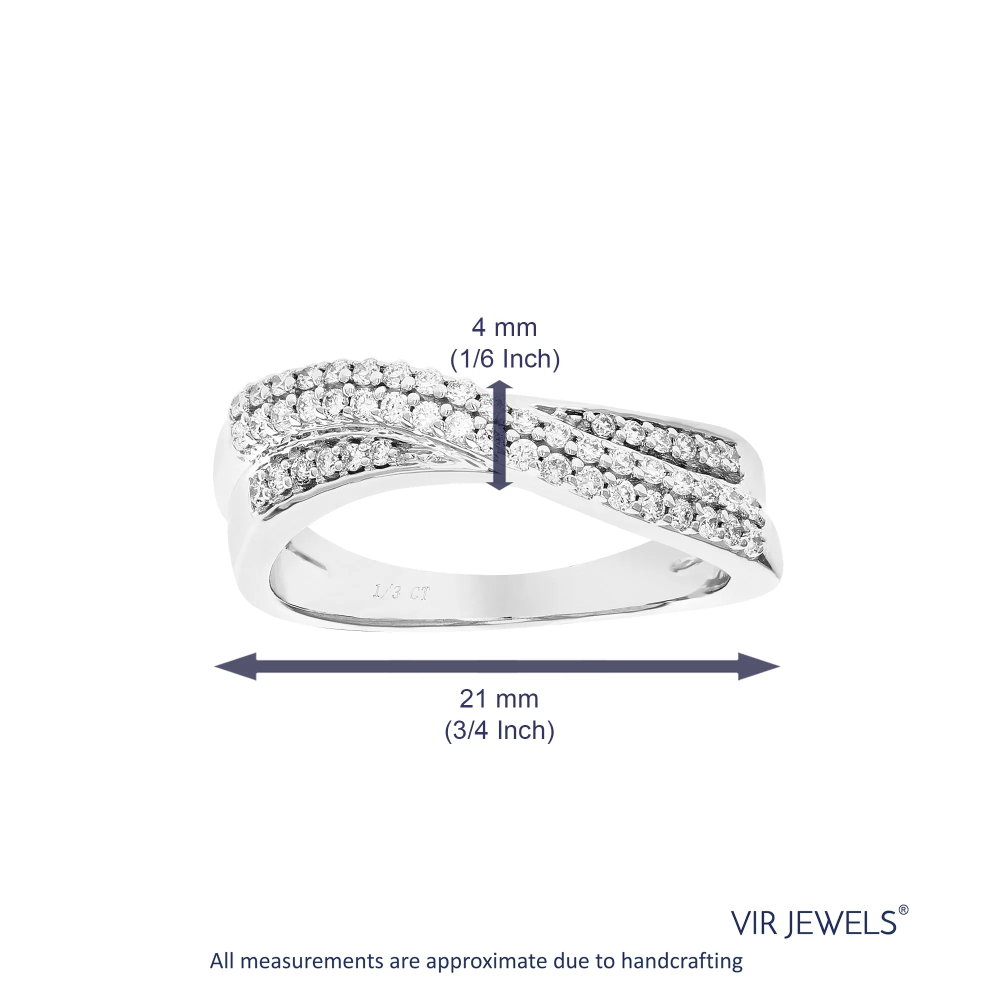 1/3 cttw Lab Grown Diamond Wave Wedding Band Sterling Silver