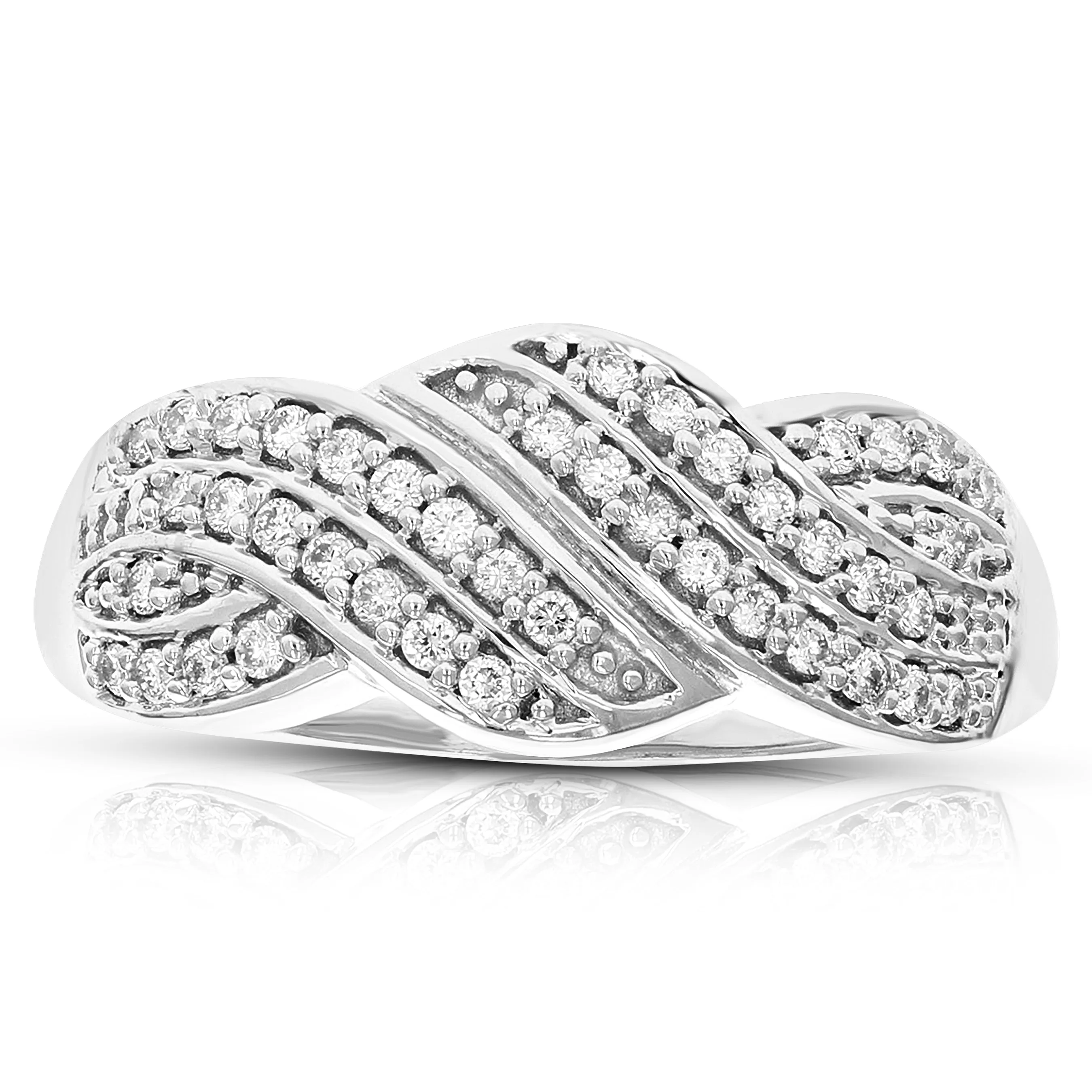 1/4 cttw Lab Grown Diamond Braid Wedding Band Sterling Silver