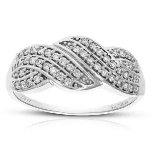 1/4 cttw Lab Grown Diamond Braid Wedding Band Sterling Silver