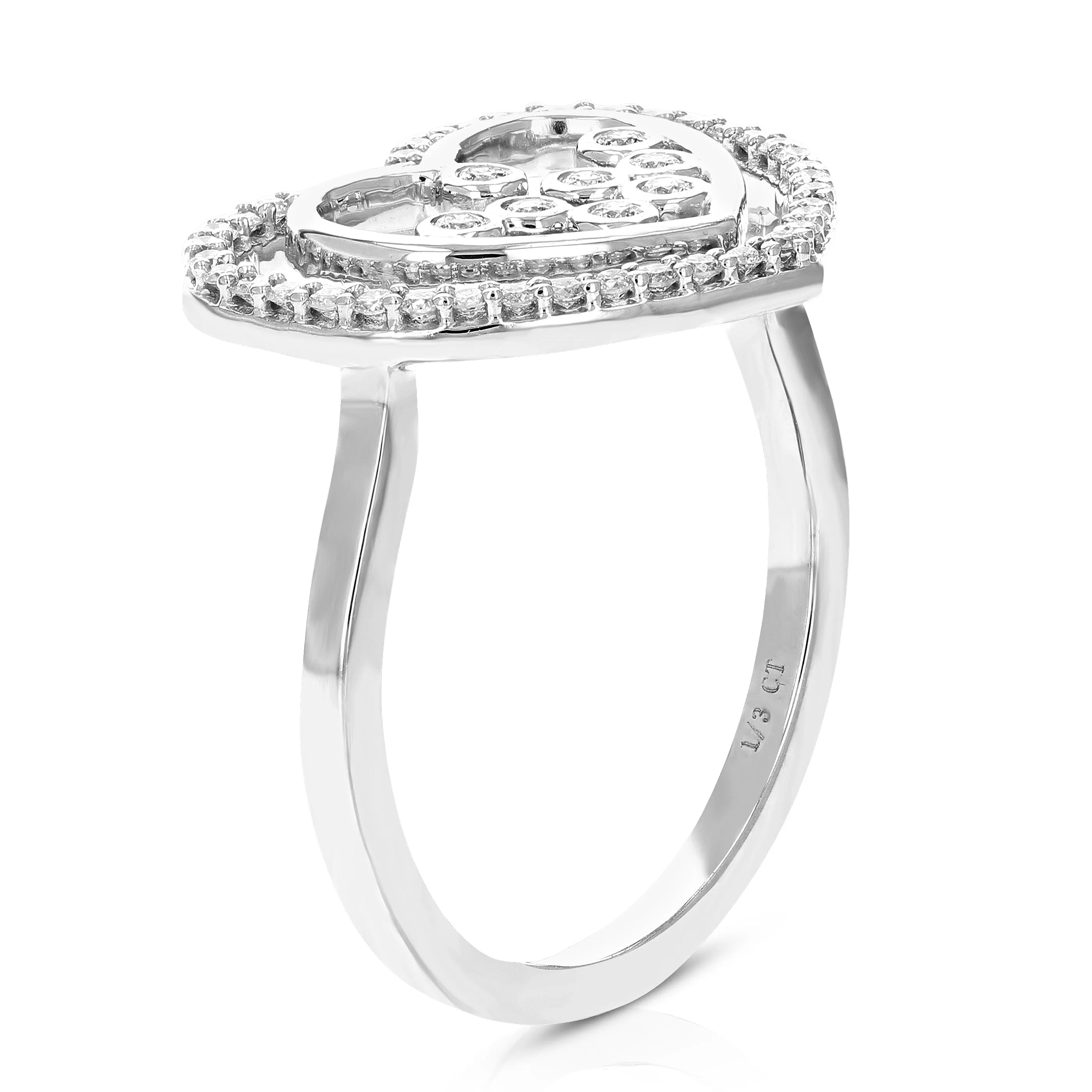1/4 cttw Lab Grown Diamond Drop Engagement Rings Sterling Silver
