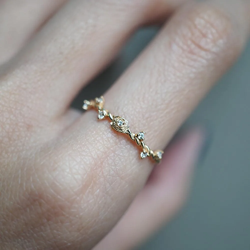 14K Mini Rose Twisted Ring