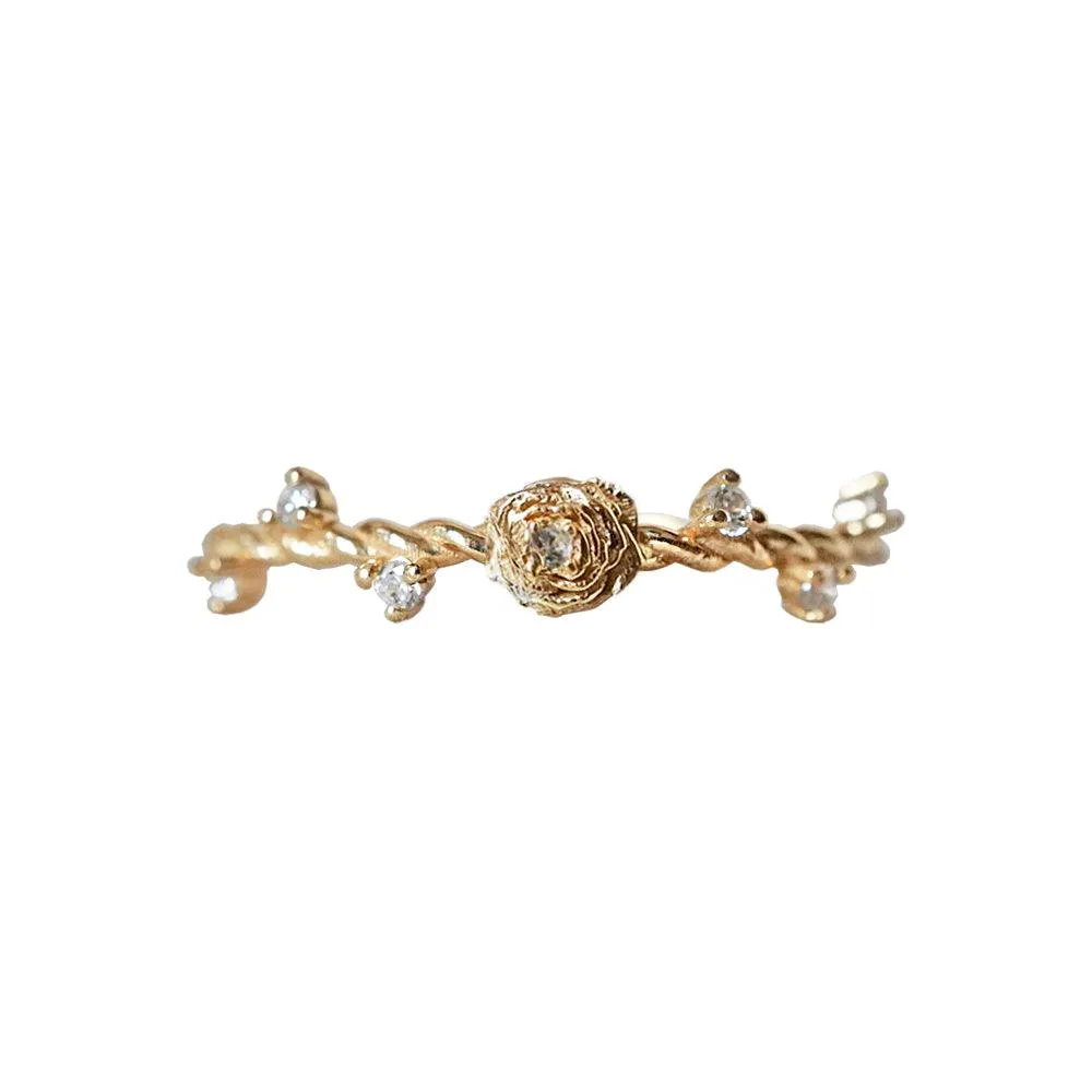 14K Mini Rose Twisted Ring