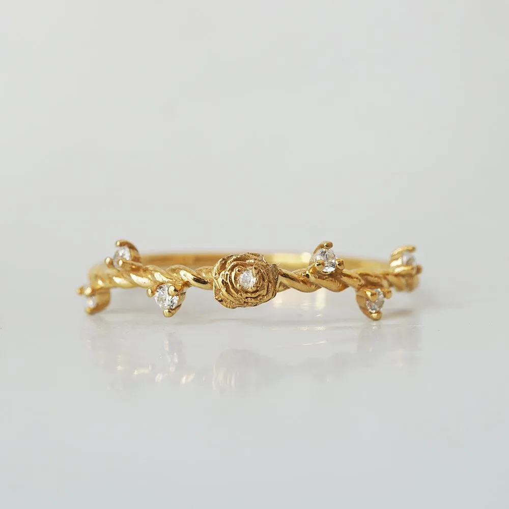 14K Mini Rose Twisted Ring