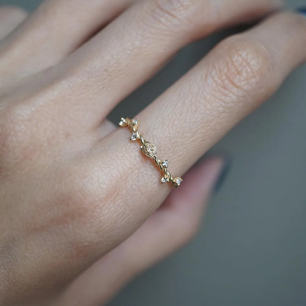 14K Mini Rose Twisted Ring