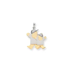 14k Two-tone Big Brother/Little Brother Joy Charm