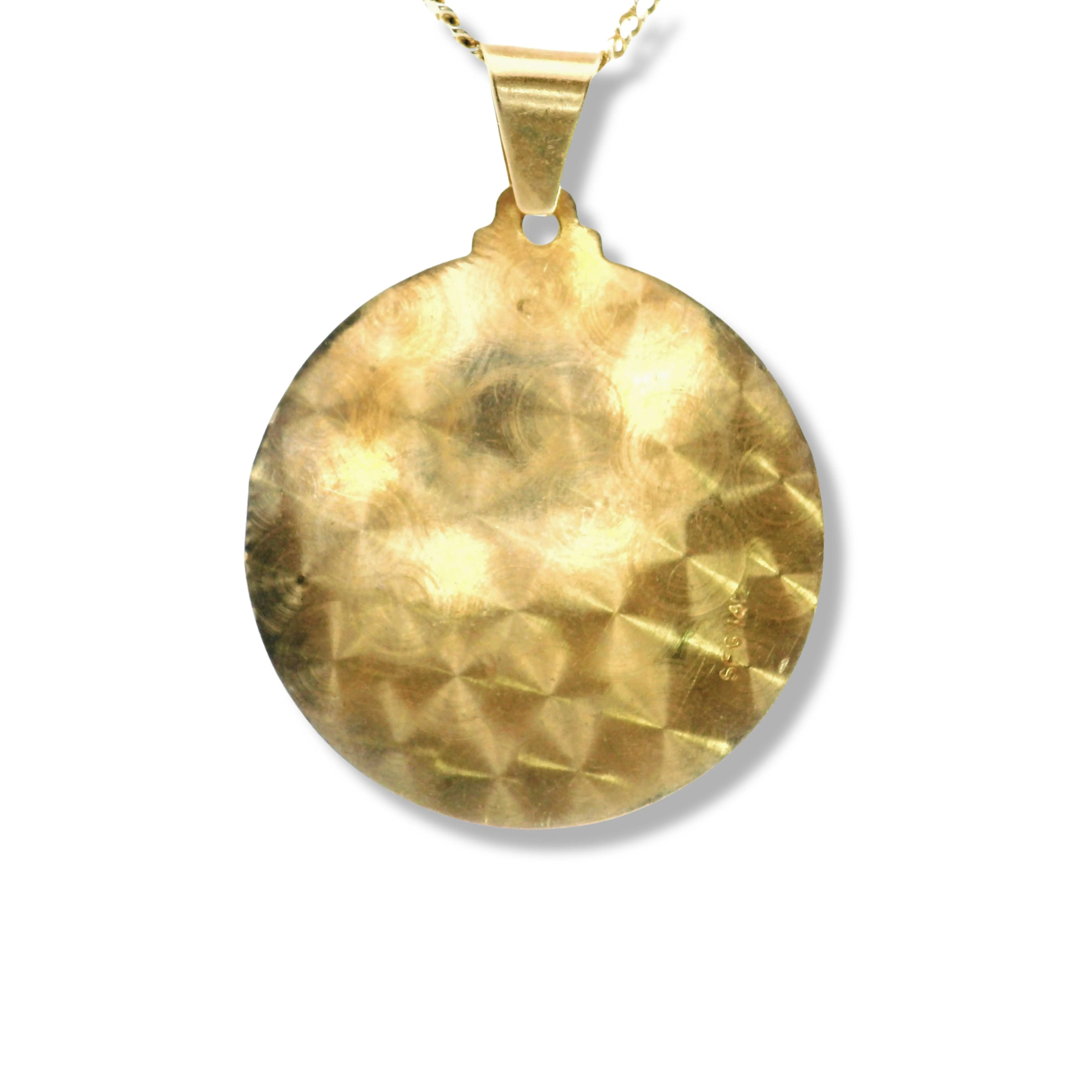 14K Yellow Gold "Sagrado Corazon" Pendant