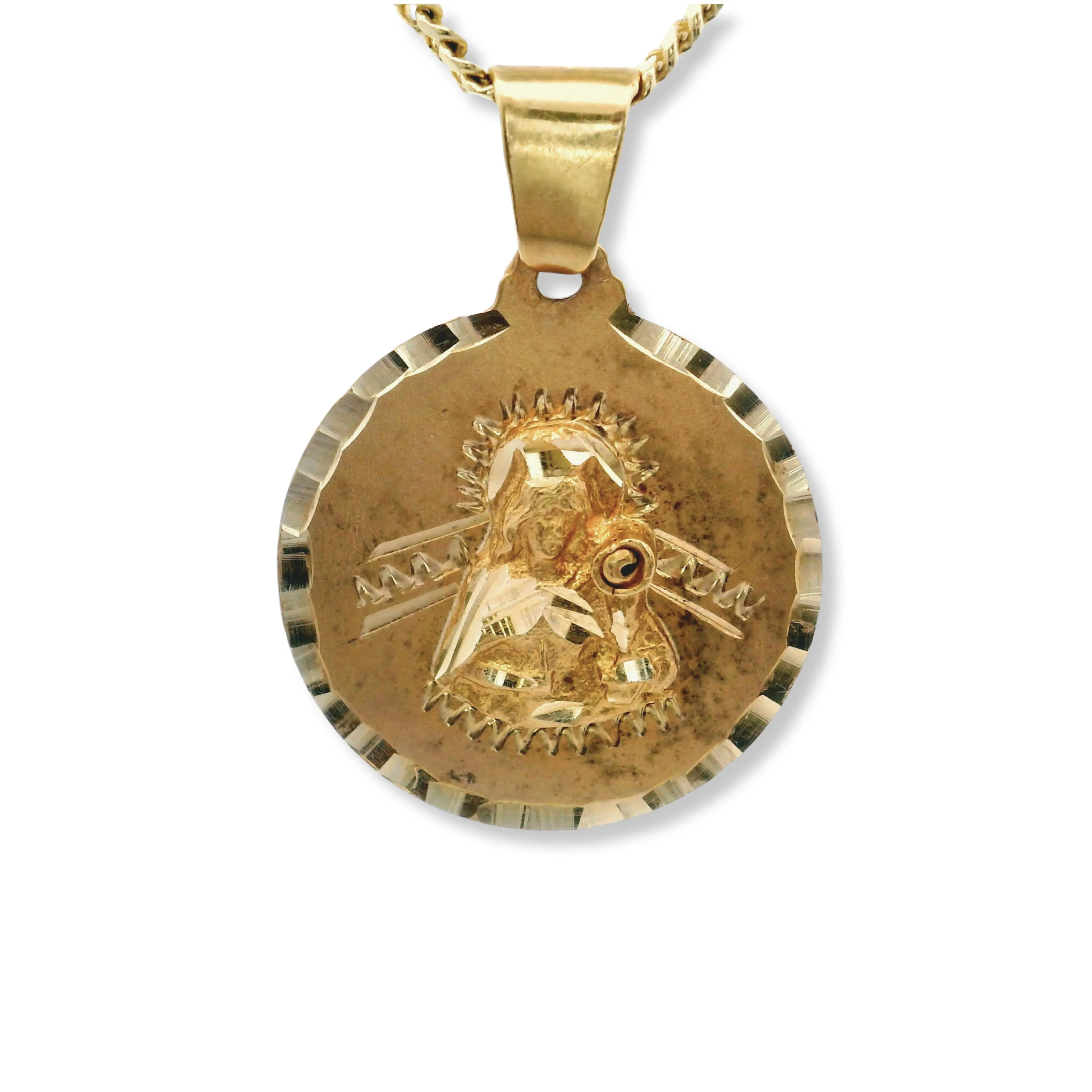 14K Yellow Gold Saint Barbara Pendant