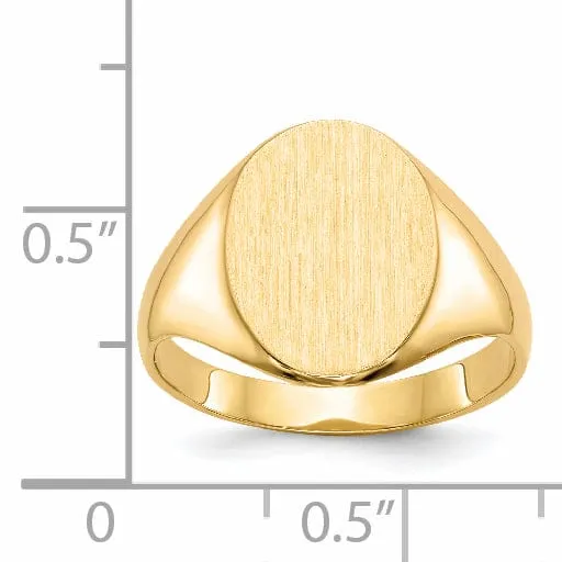 14k Yellow Gold Solid Back Signet Ring