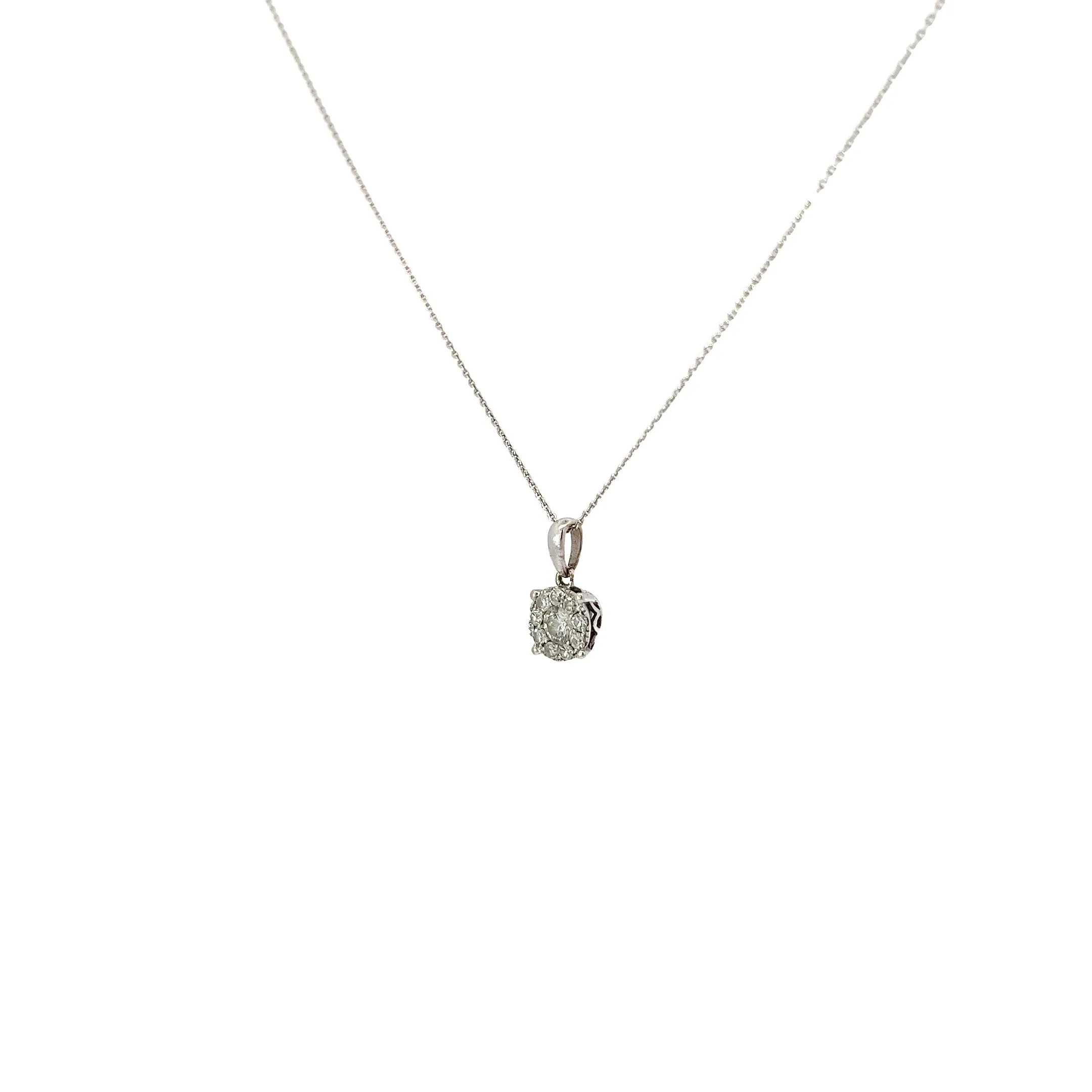 14KW .35CT GVS2 CLUSTER SOLITAIRE PENDANT