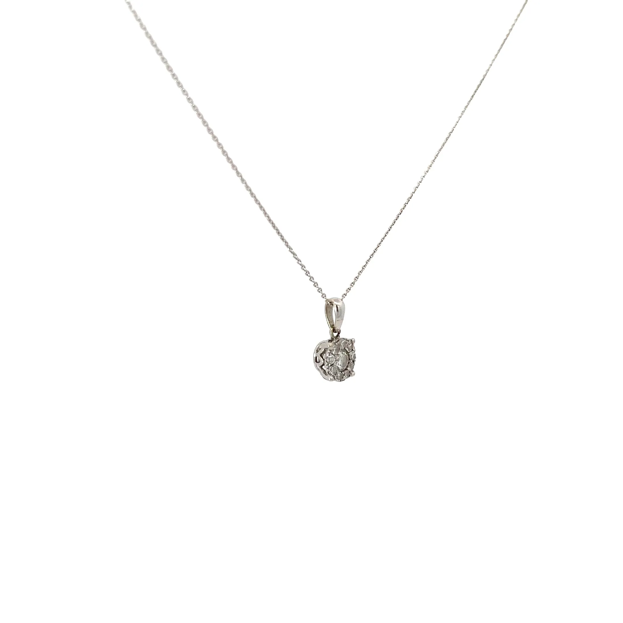 14KW .35CT GVS2 CLUSTER SOLITAIRE PENDANT