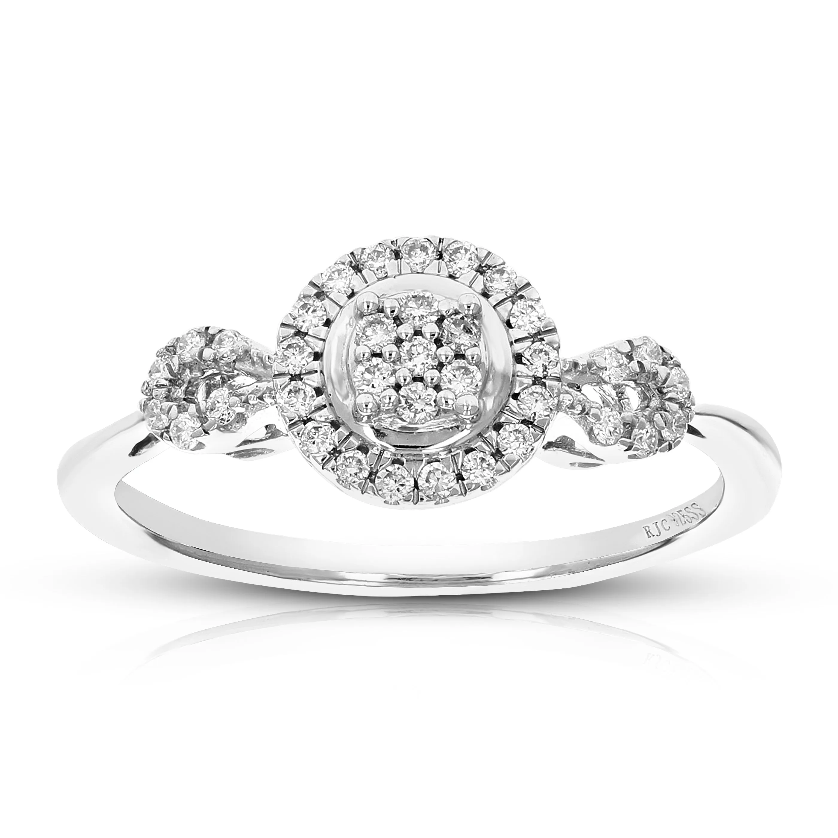 1/5 cttw Lab Grown Diamond Engagement Cluster Ring Sterling Silver