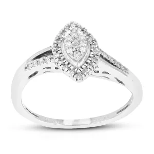 1/5 cttw Lab Grown Diamond Marquise Engagement Ring in Silver