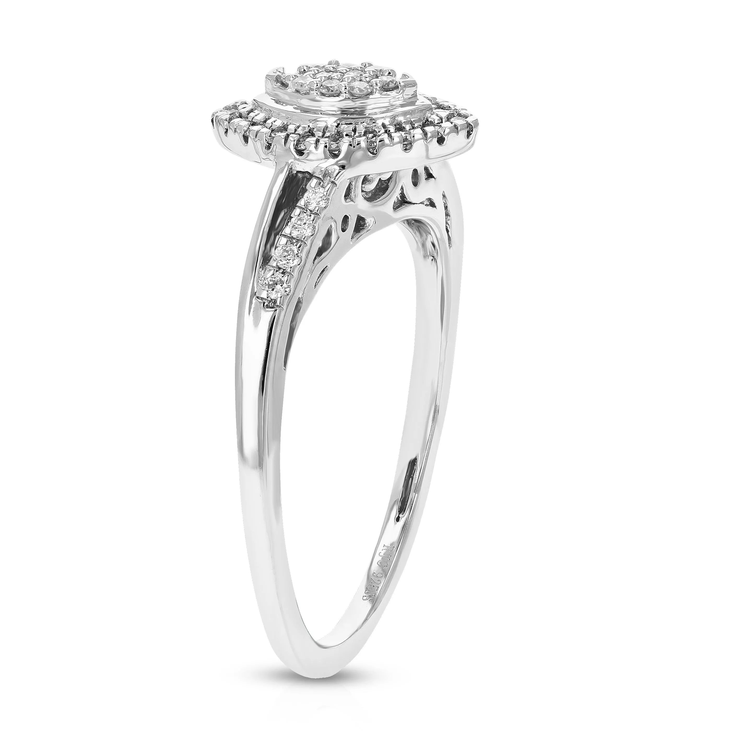 1/5 cttw Lab Grown Diamond Marquise Engagement Ring in Silver