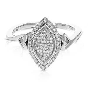 1/5 cttw Lab Grown Diamond Marquise Engagement Rings in Silver