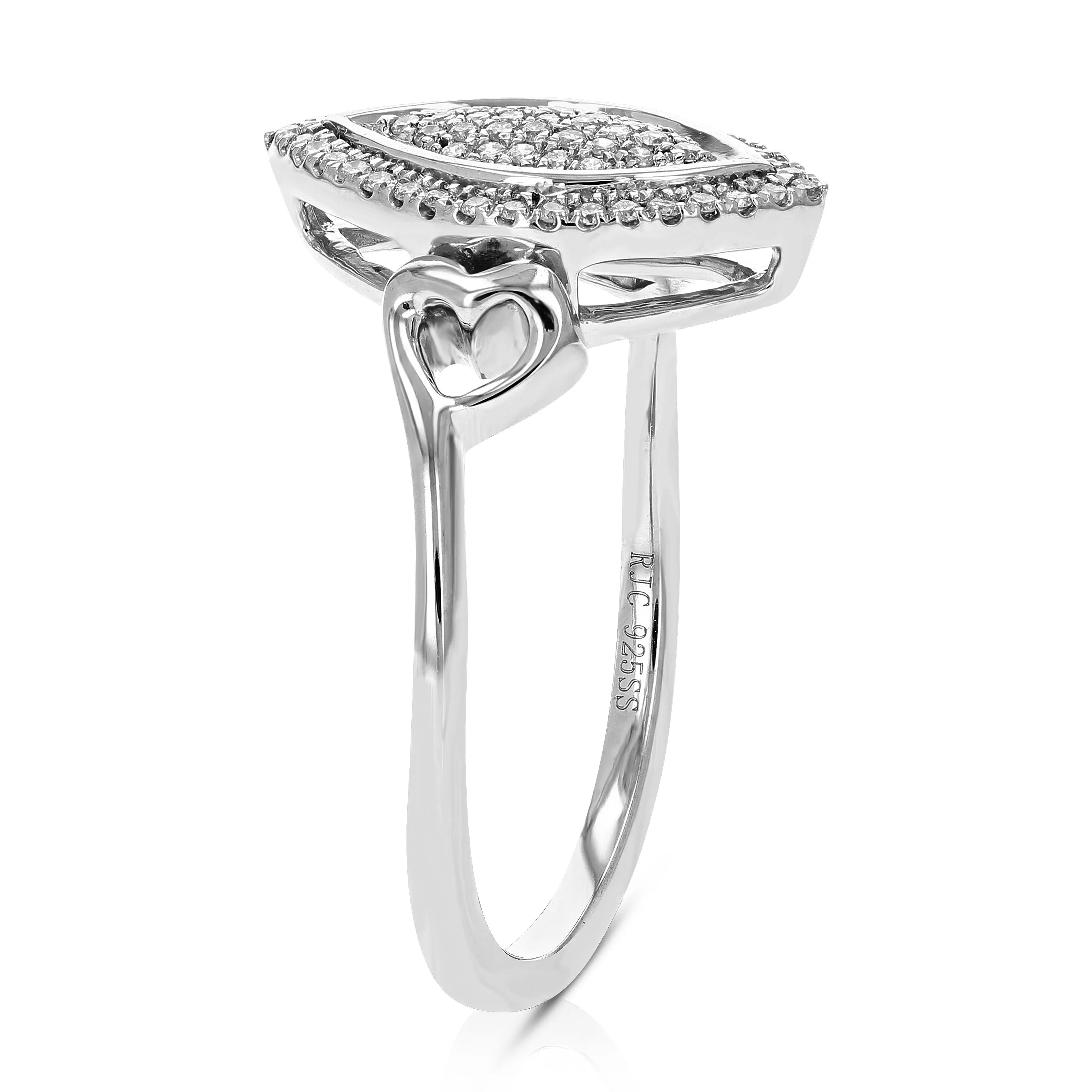 1/5 cttw Lab Grown Diamond Marquise Engagement Rings in Silver