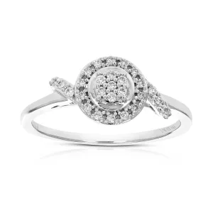 1/6 cttw Lab Grown Diamond Engagement Round Ring Sterling Silver