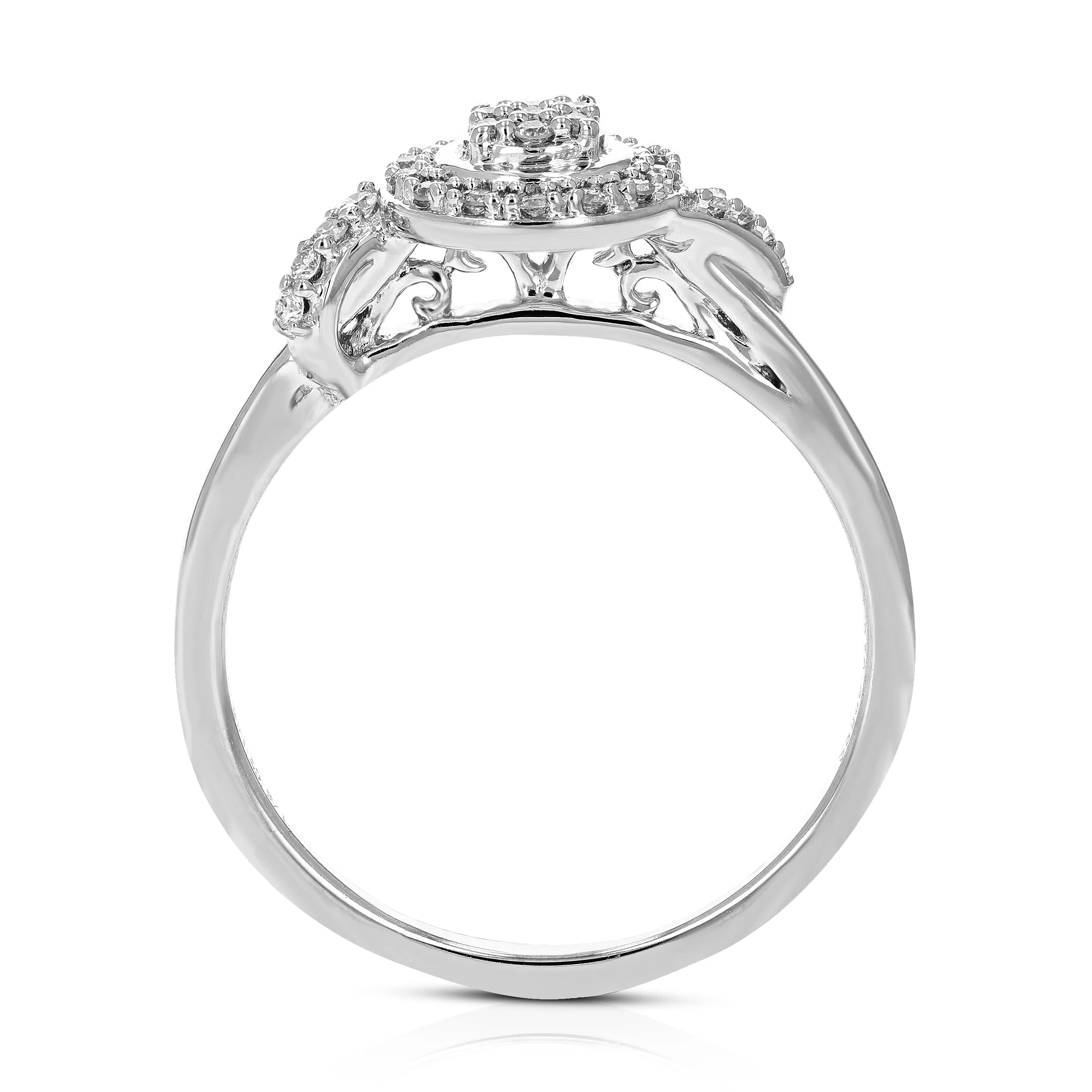 1/6 cttw Lab Grown Diamond Engagement Round Ring Sterling Silver