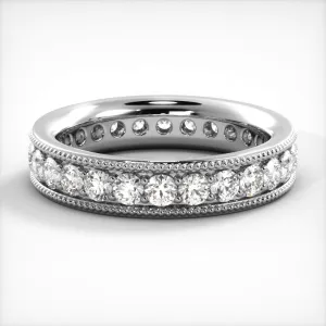 1.73 ct. Round Diamond Milgrain Accent Wedding Band