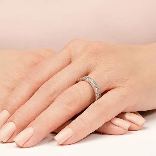 1.73 ct. Round Diamond Milgrain Accent Wedding Band