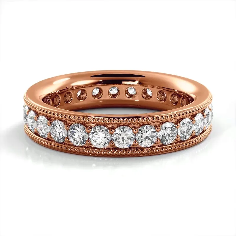 1.73 ct. Round Diamond Milgrain Accent Wedding Band