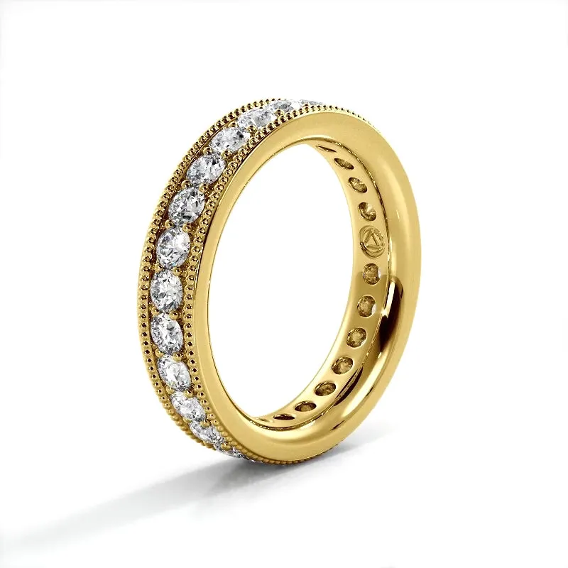 1.73 ct. Round Diamond Milgrain Accent Wedding Band