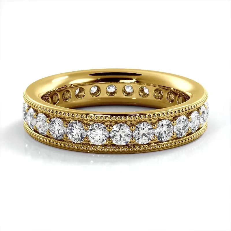 1.73 ct. Round Diamond Milgrain Accent Wedding Band