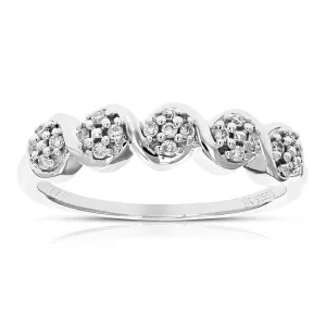 1/8 cttw Lab Grown Diamond Wedding Band in Sterling Silver