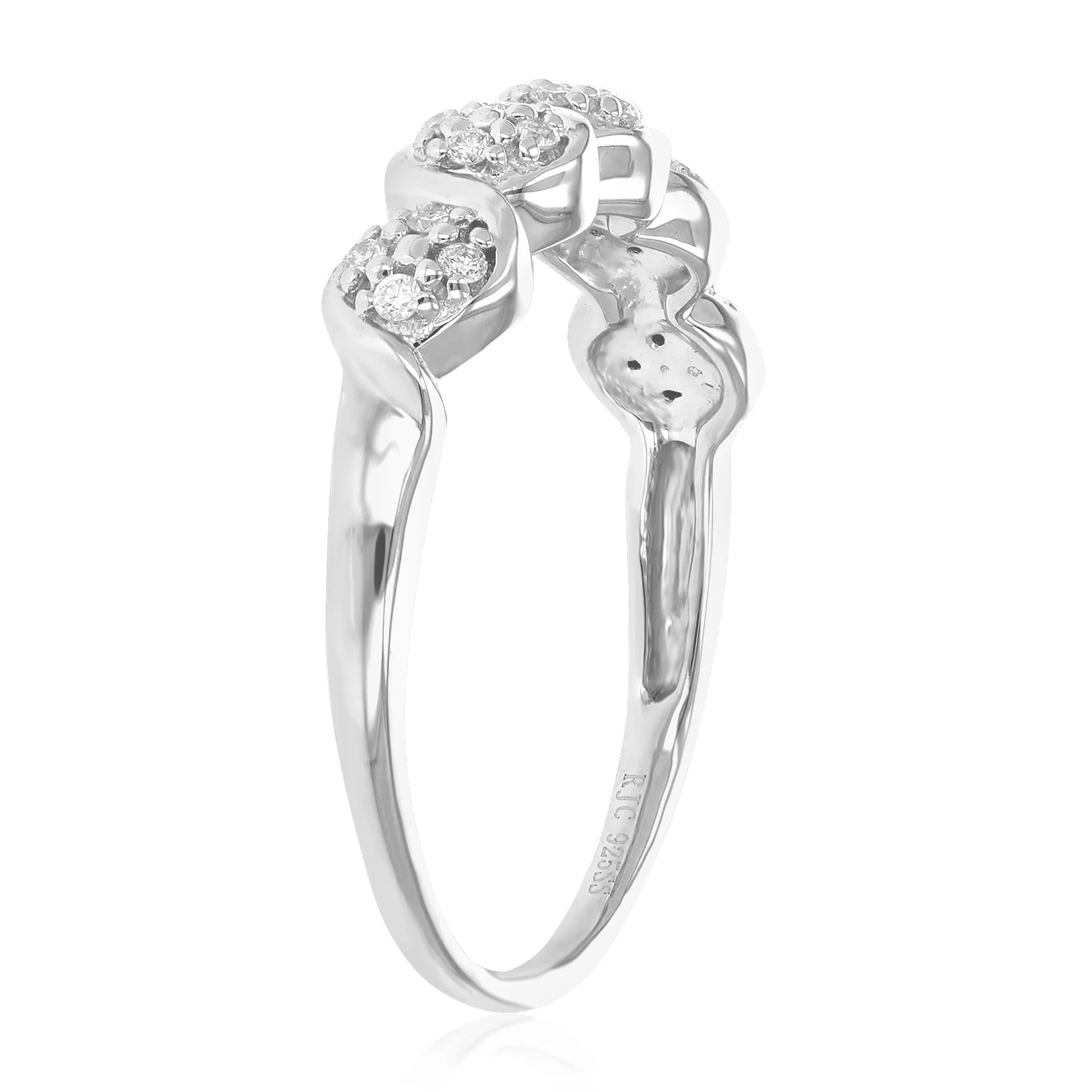 1/8 cttw Lab Grown Diamond Wedding Band in Sterling Silver