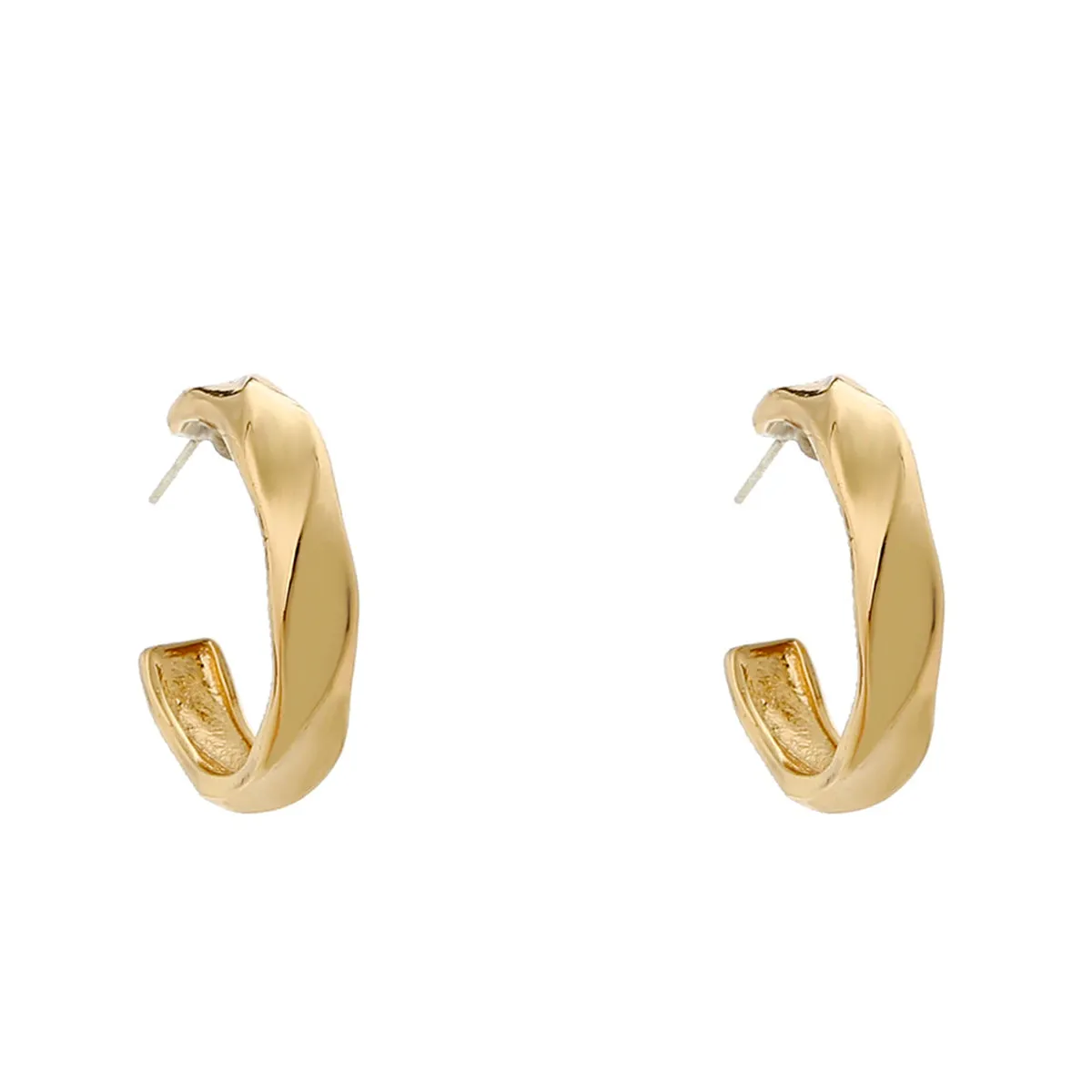 18K Gold-Plated Twisted Hoop Earrings
