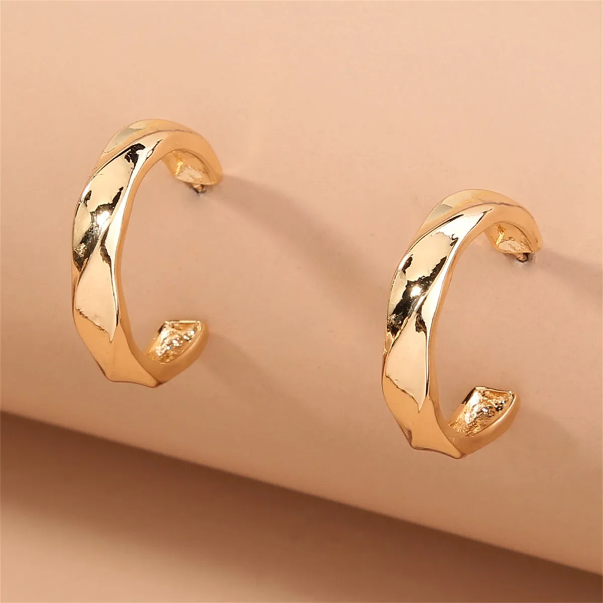 18K Gold-Plated Twisted Hoop Earrings