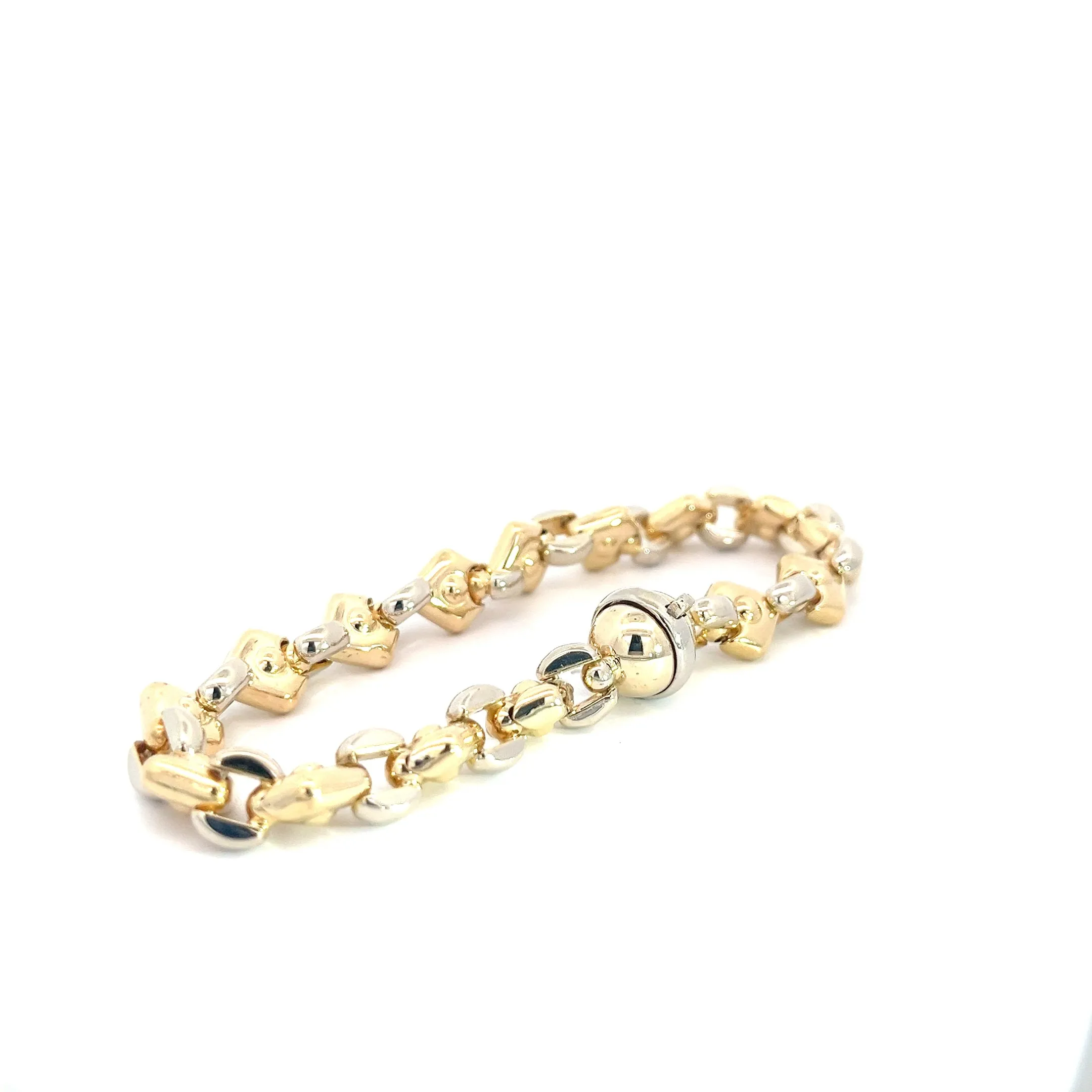 18k Two Tone 25.00 Gram Italian Link Bracelet