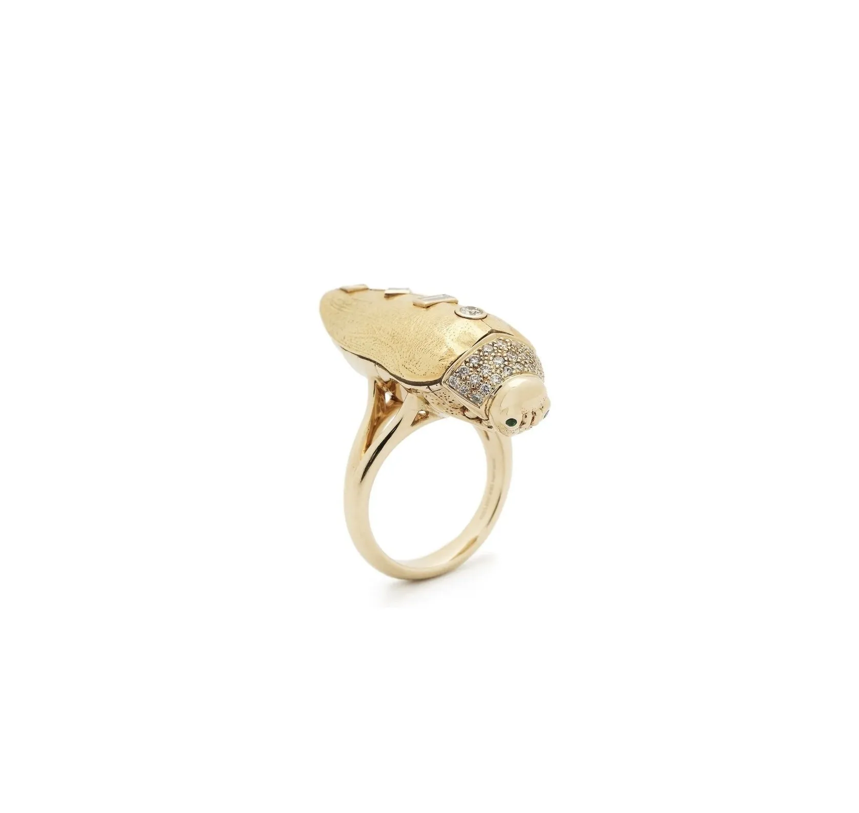 18K Yellow Gold Scarab Pop Art Diamond Ring