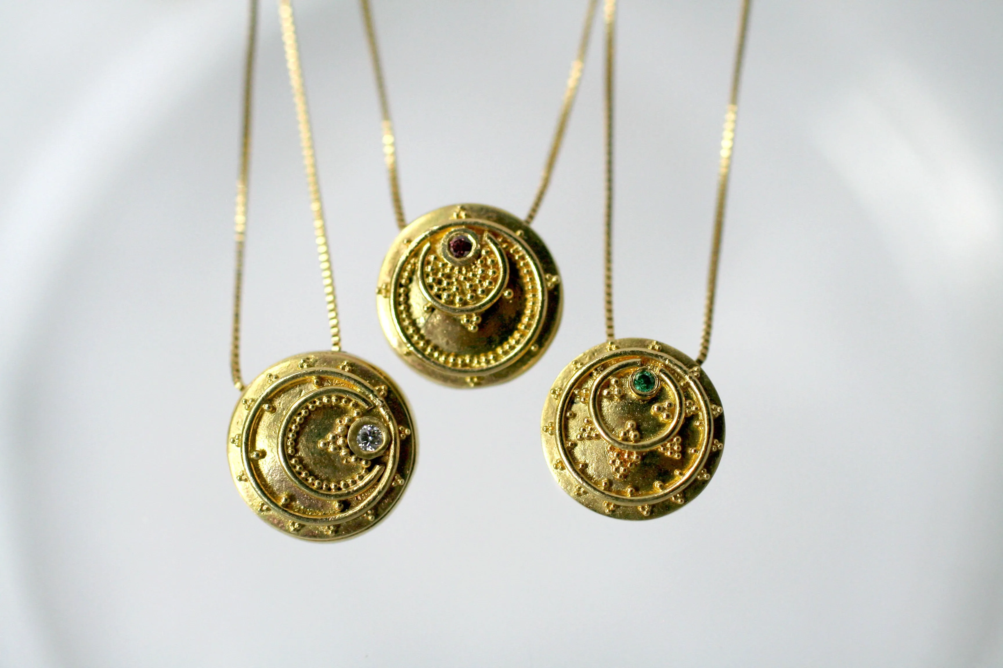 18kt Eclipse Token Pendants