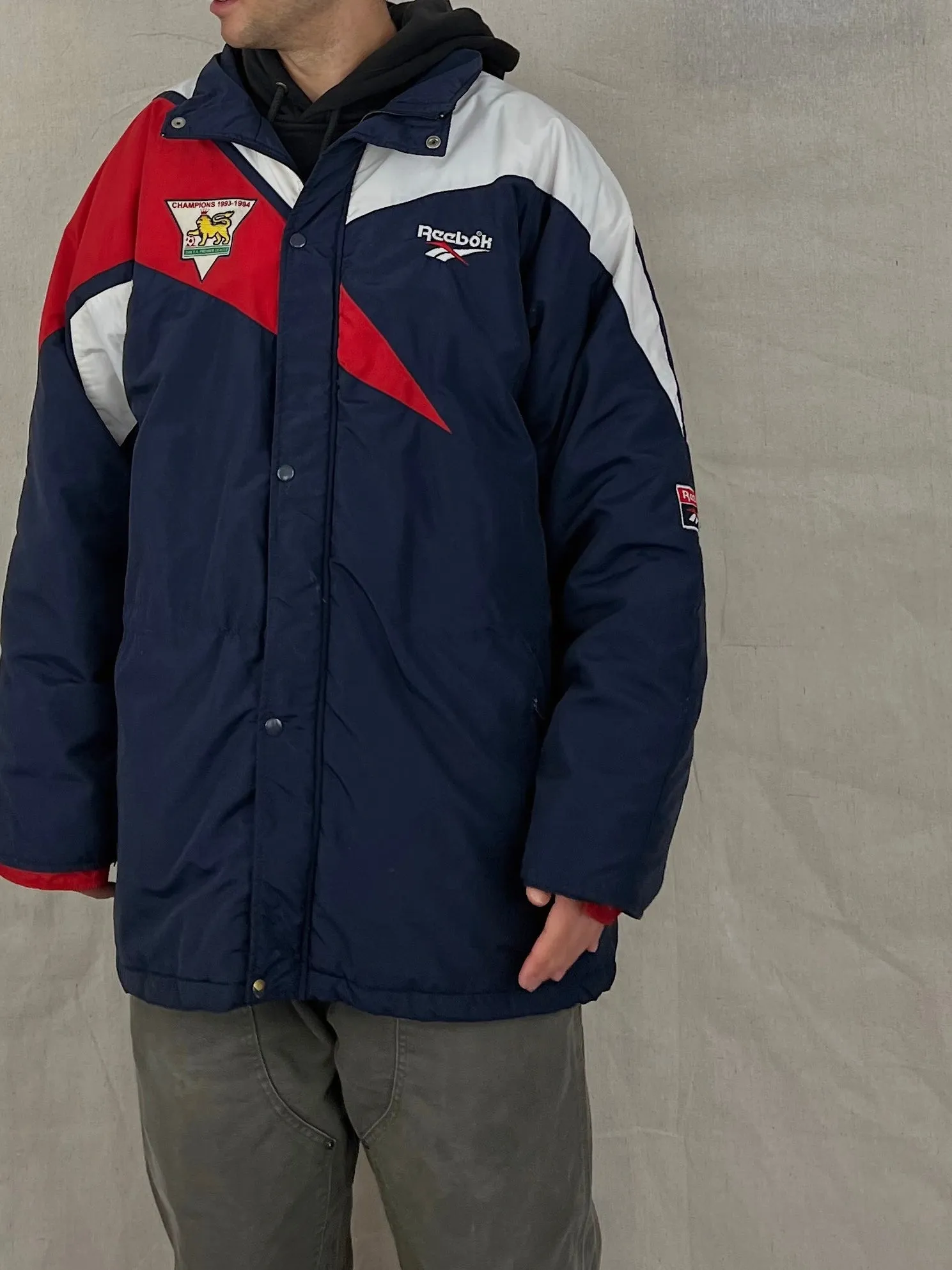 1993-1994 Premier League Champions Embroidered Bench Jacket Size XL