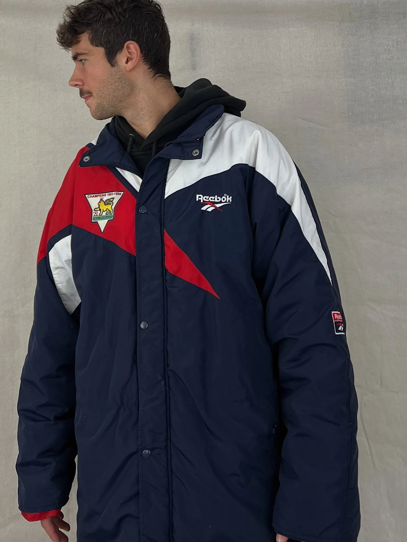 1993-1994 Premier League Champions Embroidered Bench Jacket Size XL
